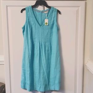 NWT - Women's Turquoise Boden Linen Dress- Sz US8R